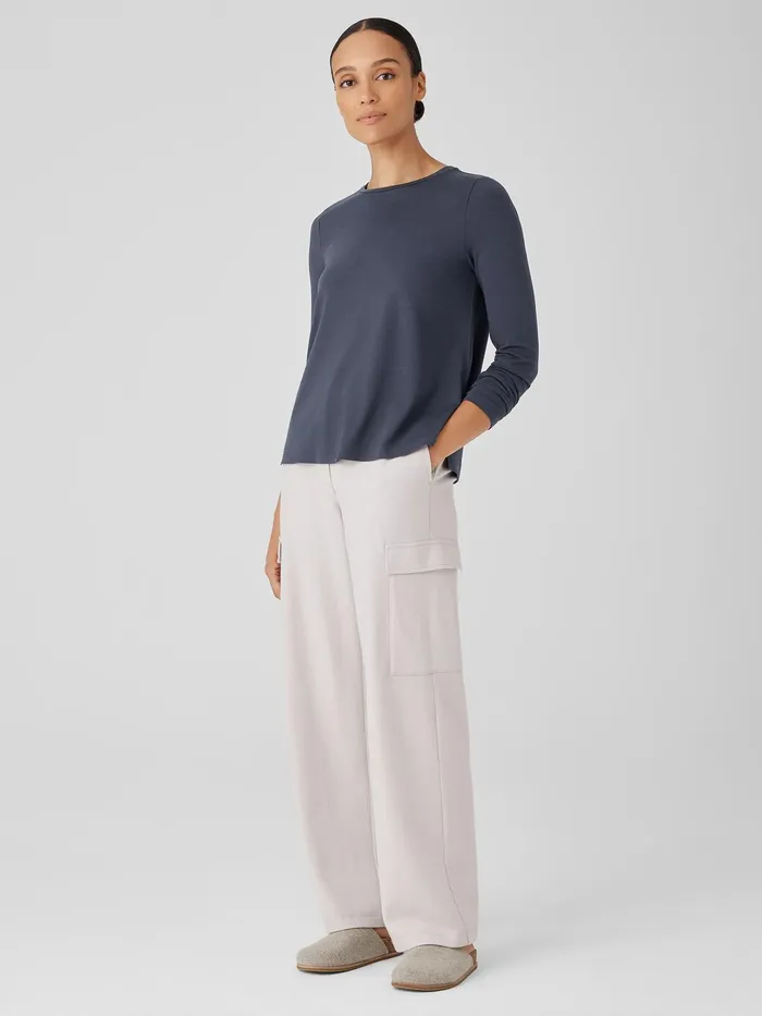 Stretch Jersey Knit Crew Neck Top Ocean Women Eileen Fisher Tops and Tees