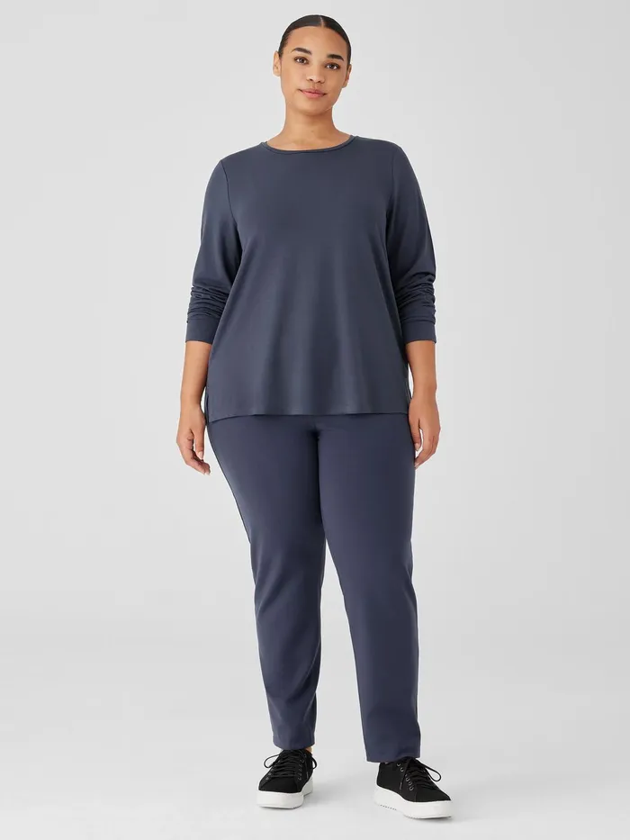 Stretch Jersey Knit Crew Neck Top Ocean Women Eileen Fisher Tops and Tees