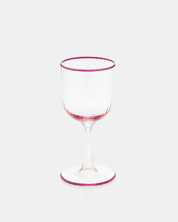 Striped Red Wine Glass Pink Women Aquazzura Glassware