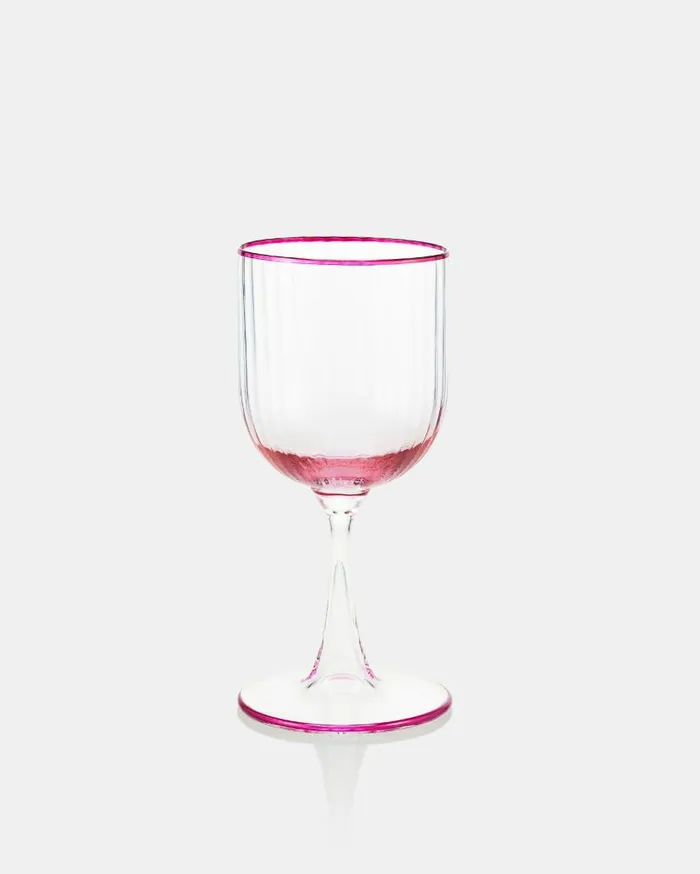 Striped Red Wine Glass Pink Women Aquazzura Glassware Striped Red Wine Glass Pink Women Aquazzura Glassware