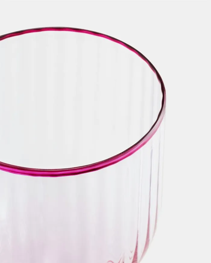 Striped Red Wine Glass Pink Women Aquazzura Glassware Striped Red Wine Glass Pink Women Aquazzura Glassware
