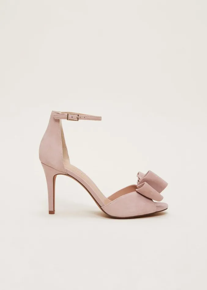 Suede Bow Front Heels Antique Rose Women Phase Eight Occasion Shoes