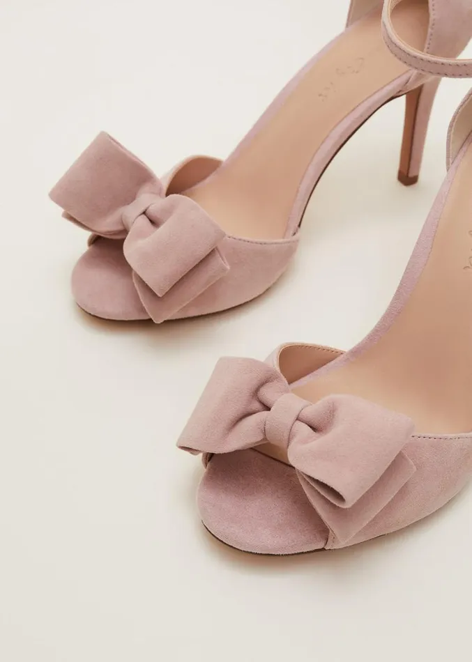 Suede Bow Front Heels Antique Rose Women Phase Eight Occasion Shoes