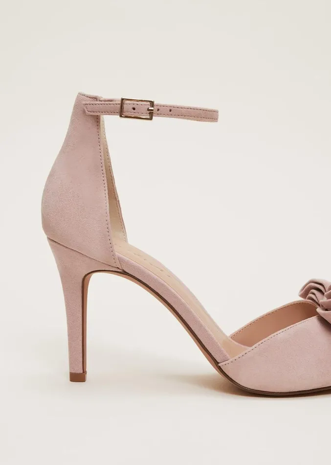 Suede Bow Front Heels Antique Rose Women Phase Eight Occasion Shoes