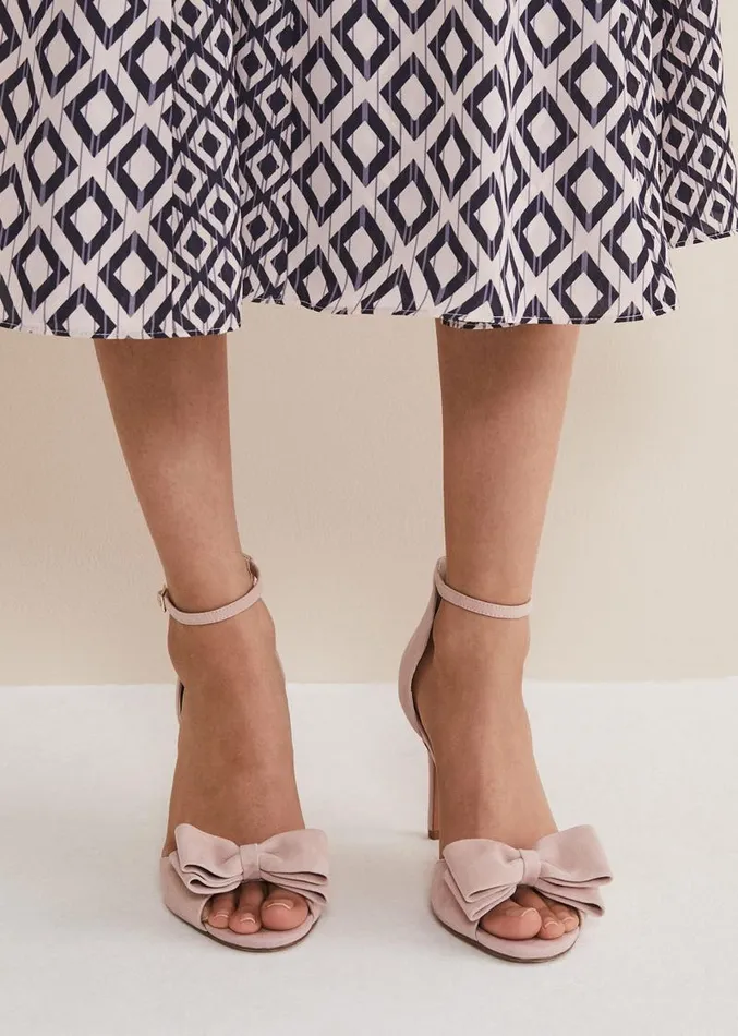 Suede Bow Front Heels Antique Rose Women Phase Eight Occasion Shoes