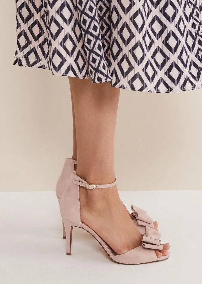 Suede Bow Front Heels Antique Rose Women Phase Eight Occasion Shoes