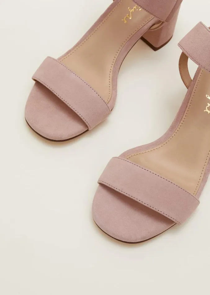 Suede Buckle Heeled Sandals Antique Rose Women Phase Eight Sandals