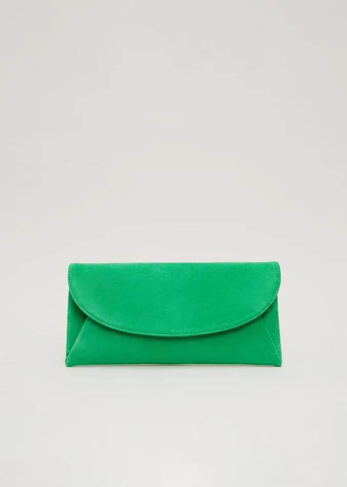 Suede Clutch Bag Bright Green Women Phase Eight Bags and Clutches