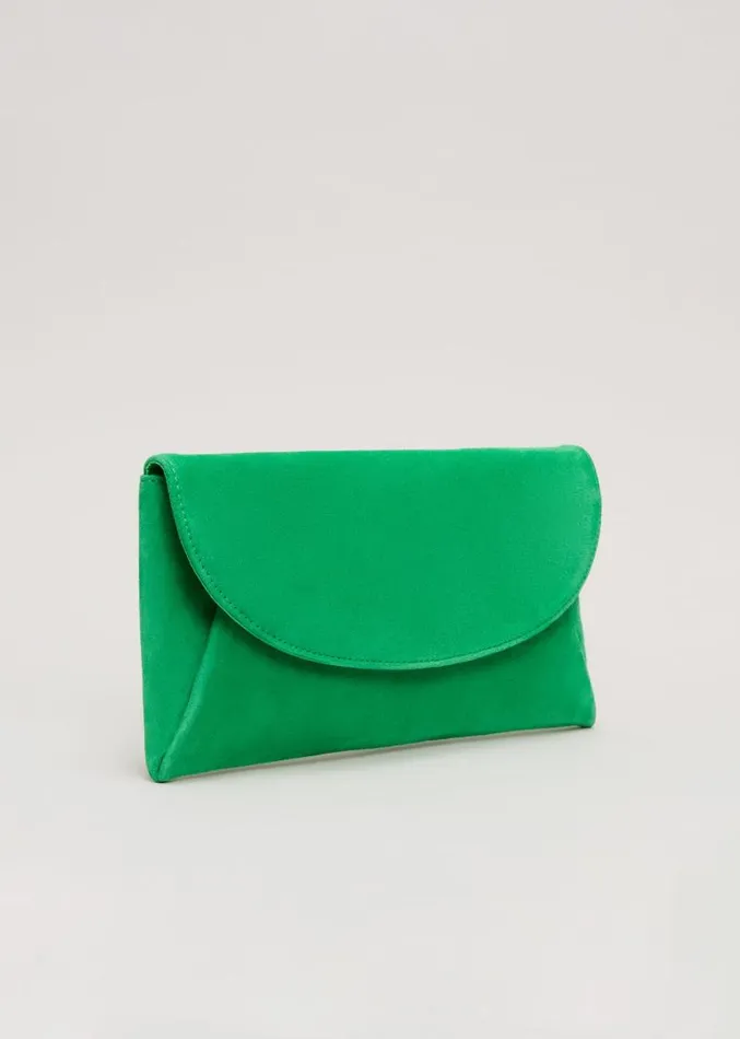 Suede Clutch Bag Bright Green Women Phase Eight Bags and Clutches