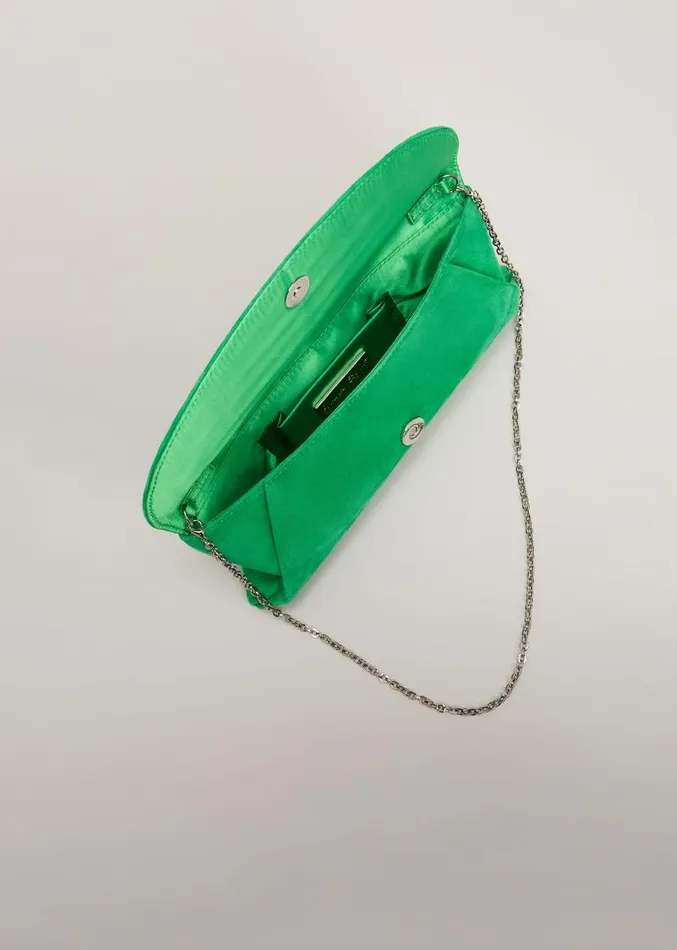 Suede Clutch Bag Bright Green Women Phase Eight Bags and Clutches