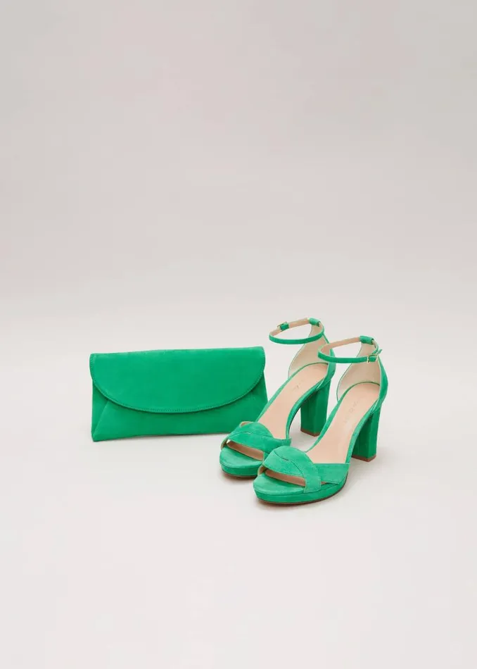 Suede Clutch Bag Bright Green Women Phase Eight Bags and Clutches