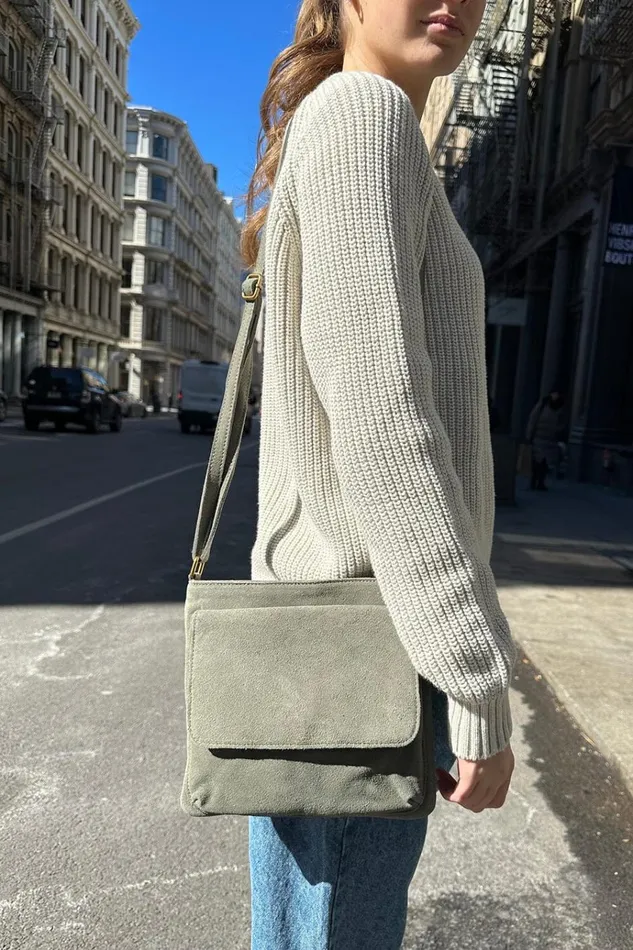 Suede Purse Olive Women Brandy Melville Bags and Backpacks