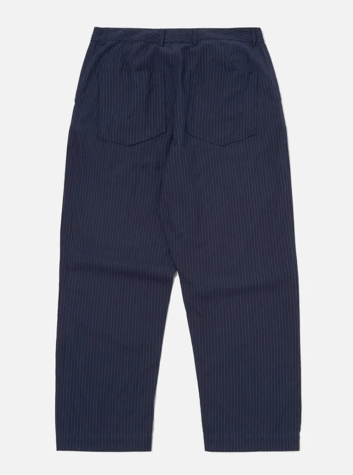 Suiting Men Universal Works Universal Works Duke Pant In Navy Cotton Pinstripe