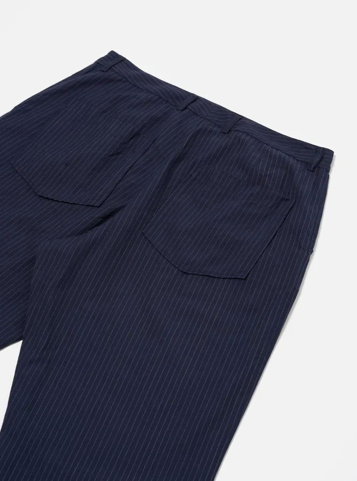 Suiting Men Universal Works Universal Works Duke Pant In Navy Cotton Pinstripe