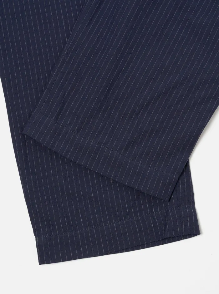 Suiting Men Universal Works Universal Works Duke Pant In Navy Cotton Pinstripe