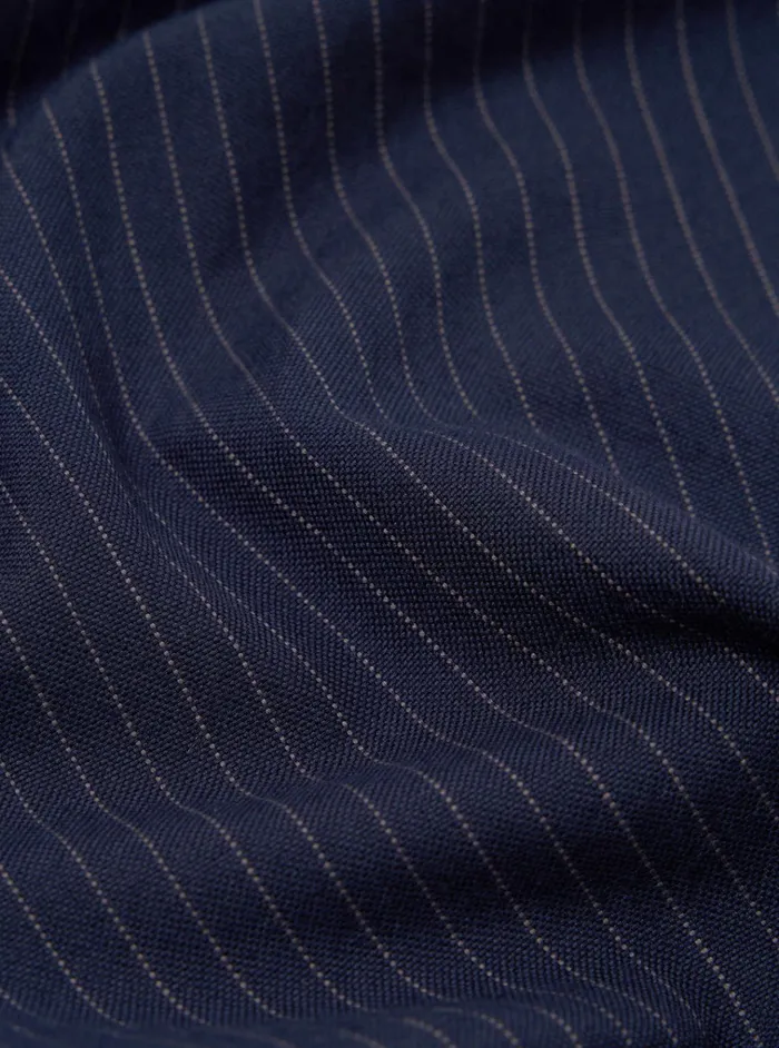 Suiting Men Universal Works Universal Works Duke Pant In Navy Cotton Pinstripe