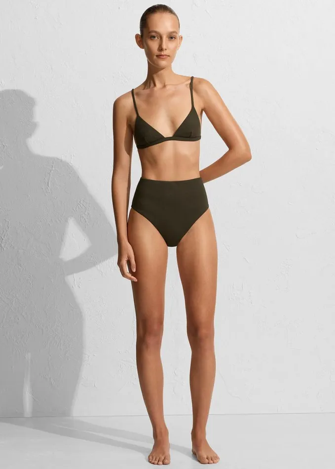 Swimwear Women The Frankie Shop Matteau High Waist Bikini Brief 8211 Thyme Crinkle