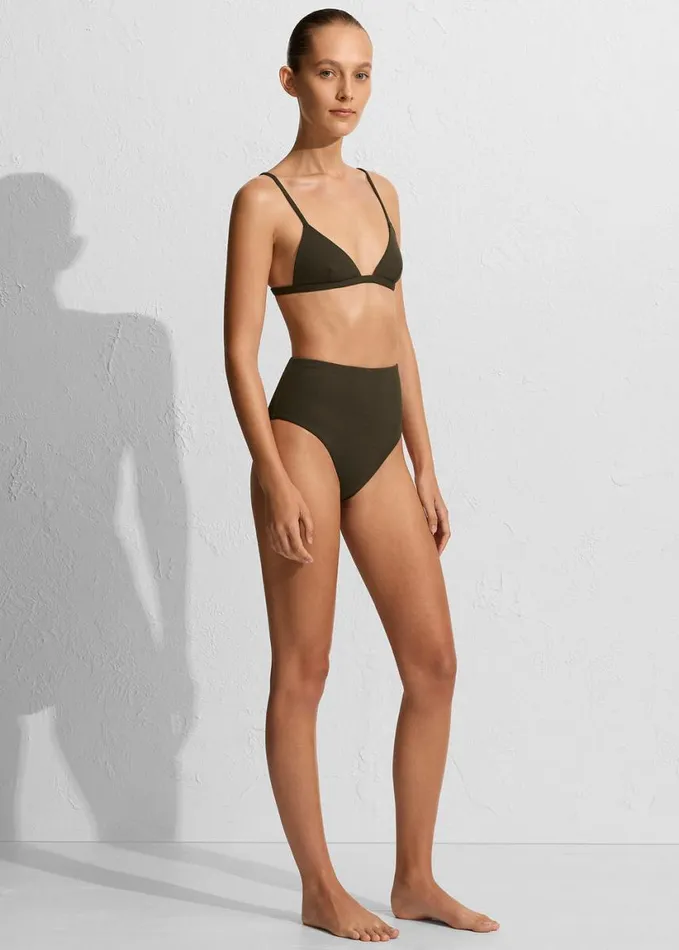 Swimwear Women The Frankie Shop Matteau High Waist Bikini Brief 8211 Thyme Crinkle