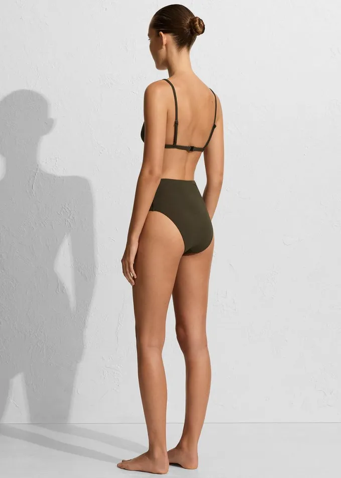 Swimwear Women The Frankie Shop Matteau High Waist Bikini Brief 8211 Thyme Crinkle