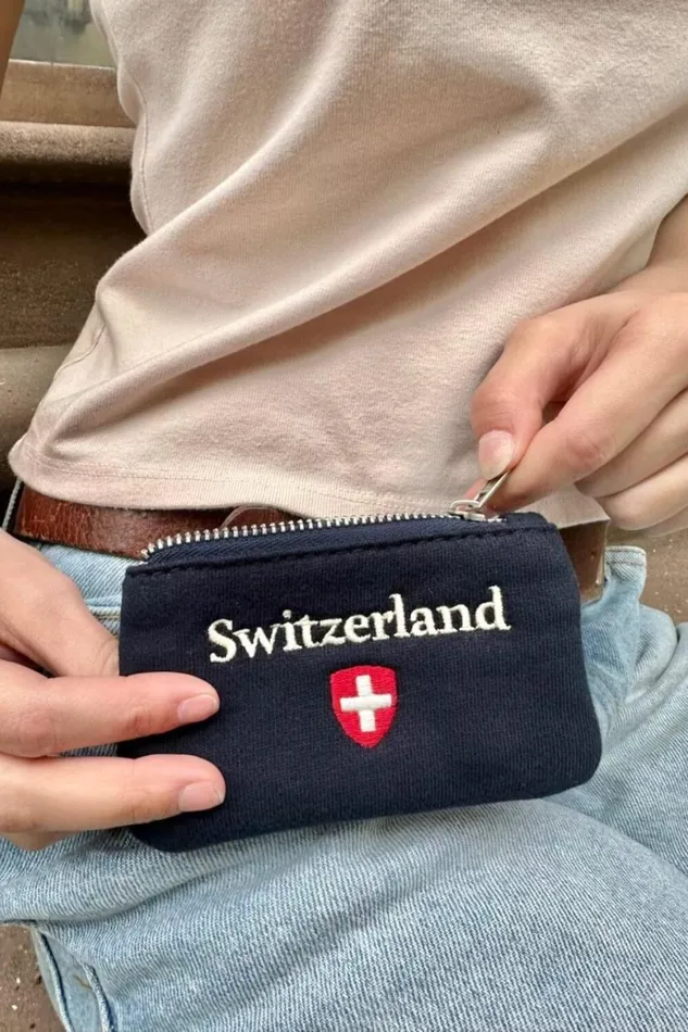 Switzerland Coin Purse Classic Navy Women Brandy Melville Graphics