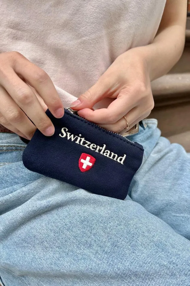 Switzerland Coin Purse Classic Navy Women Brandy Melville Graphics