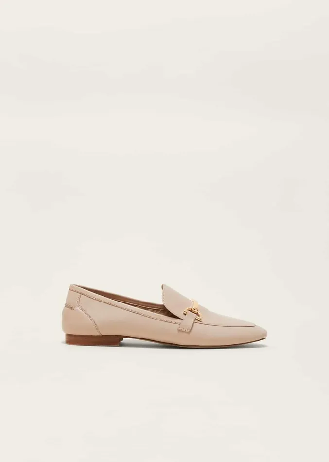TBar Leather Loafers Neutral Women Phase Eight Flats