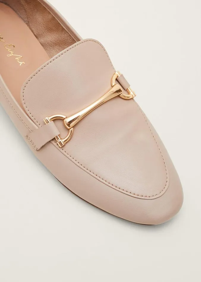 TBar Leather Loafers Neutral Women Phase Eight Flats
