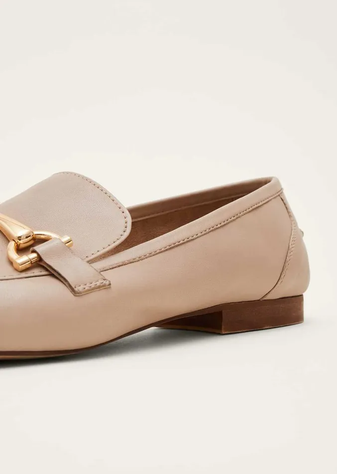 TBar Leather Loafers Neutral Women Phase Eight Flats