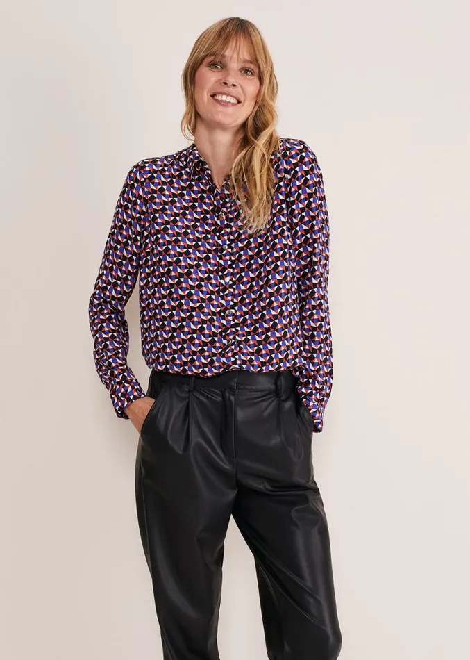 Tanjina Geo Shirt Orangeblue Women Phase Eight Shirts and Blouses