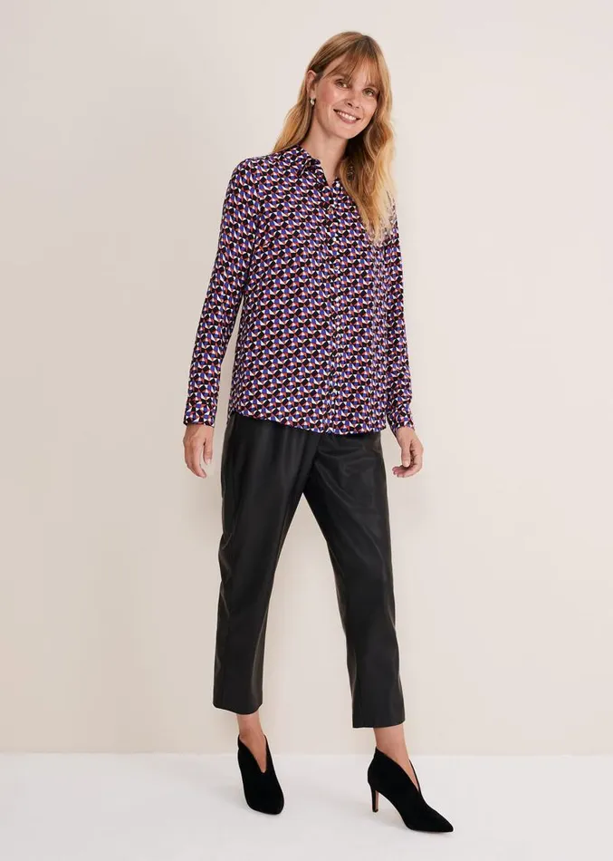 Tanjina Geo Shirt Orangeblue Women Phase Eight Shirts and Blouses