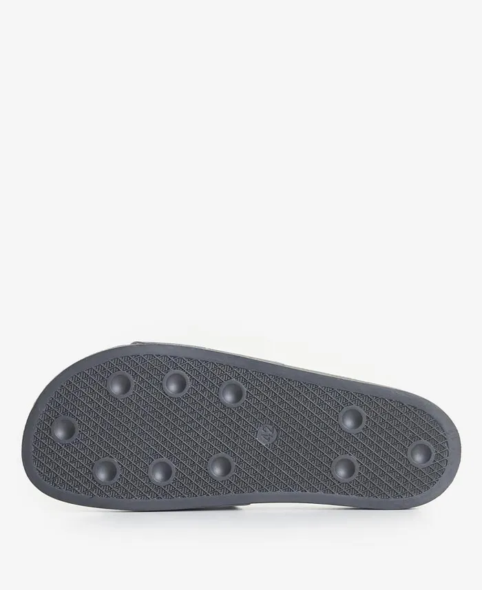 Tartan Sliders Classic Black Men Barbour Sandals
