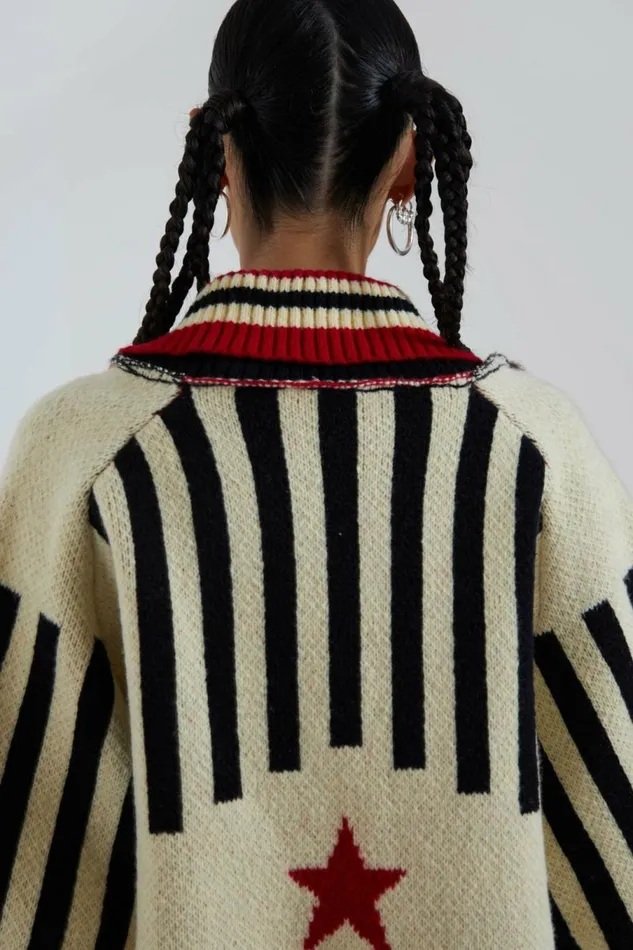 Team 23 Knitted Zip Through Multi Women Jaded London Knitwear Team 23 Knitted Zip Through Multi Women Jaded London Knitwear