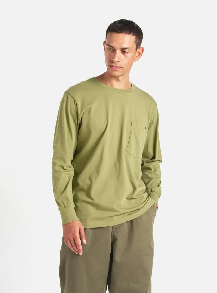 Tees Men Universal Works Universal Works LS Tee In Olive Organic Jersey