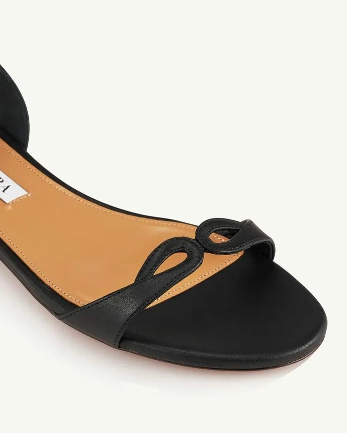 Tessa Sandal Flat Black Women Aquazzura Sandals Tessa Sandal Flat Black Women Aquazzura Sandals