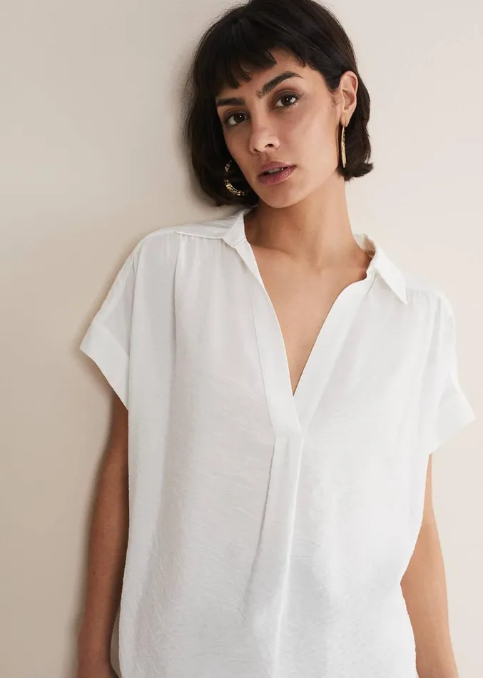 Thea VNeck Shirt Ivory Women Phase Eight Shirts and Blouses