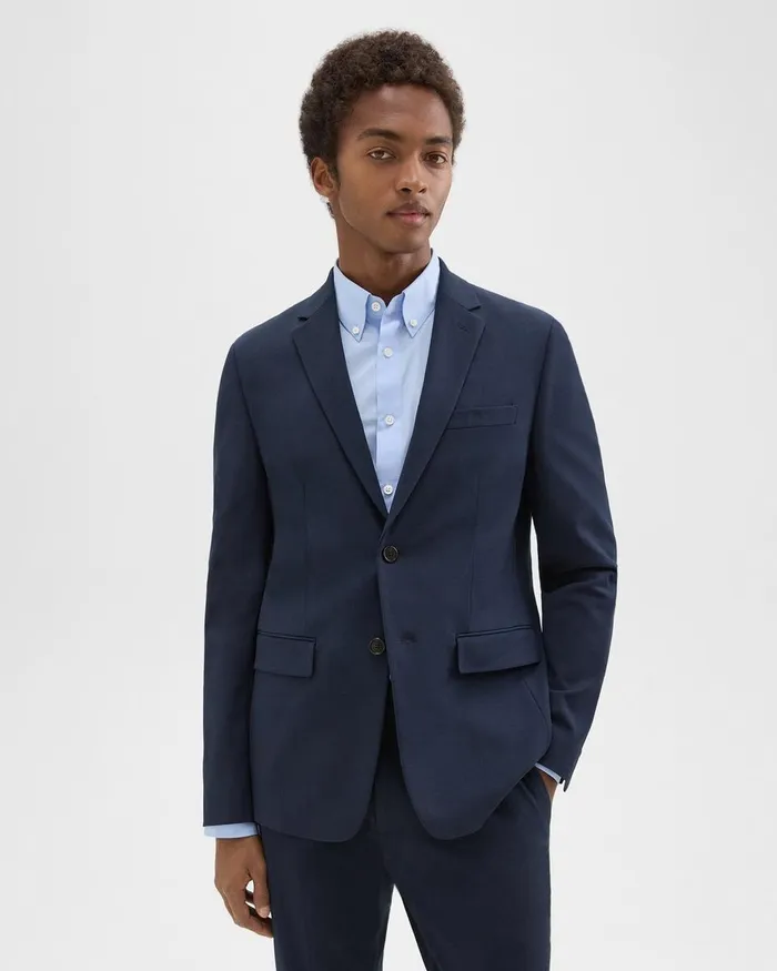 Theory Blazers Jackets Morton Blazer In Stretch Cotton Baltic 8211 Men