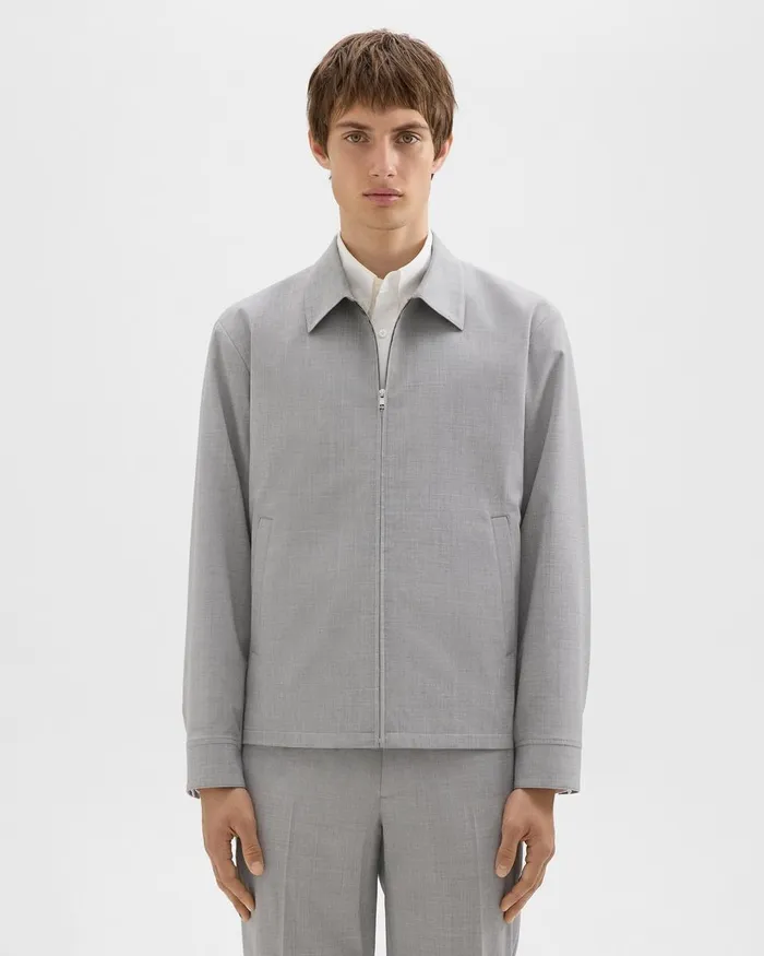 Theory Outerwear Hazelton Zip Jacket In Stretch Wool Vapor Melange 8211 Men