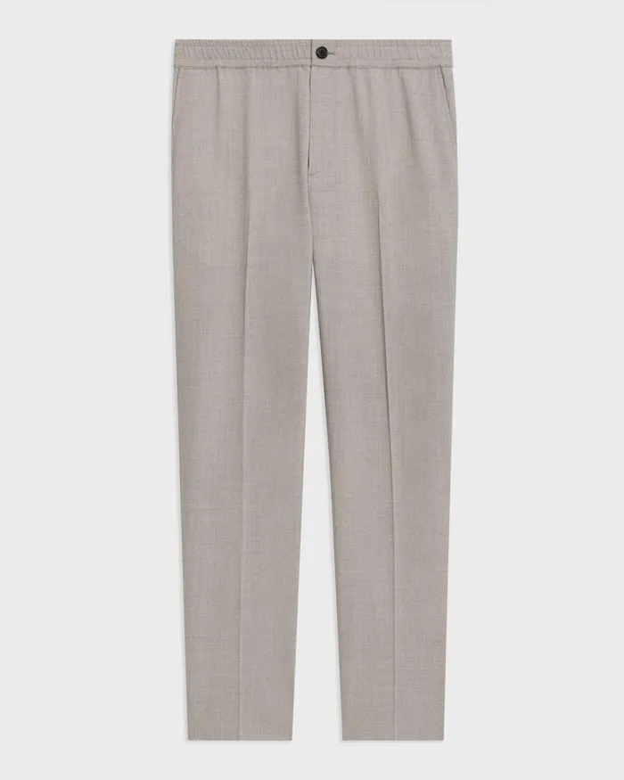 Theory Pants Larin Drawstring Pant In Stretch Wool Sand Melange 8211 Men