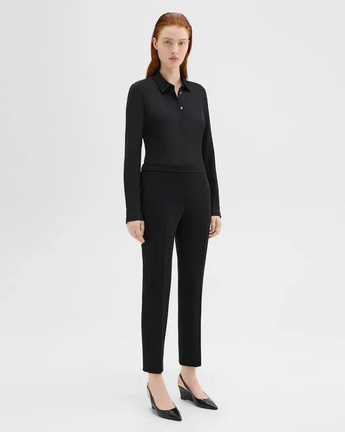 Theory Pants Treeca PullOn Pant In Admiral Crepe Black 8211 Women