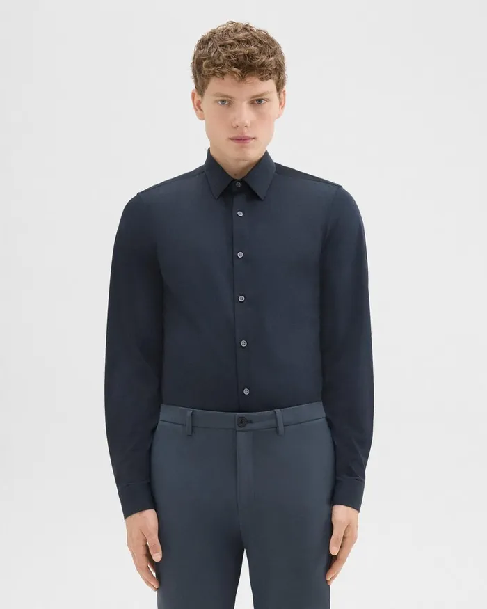 Theory Shirts Sylvain Shirt In Structure Knit Eclipse 8211 Men