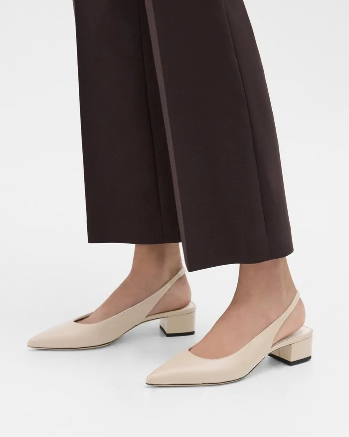 Theory Shoes Slingback Pump In Leather Light Nude 8211 Women