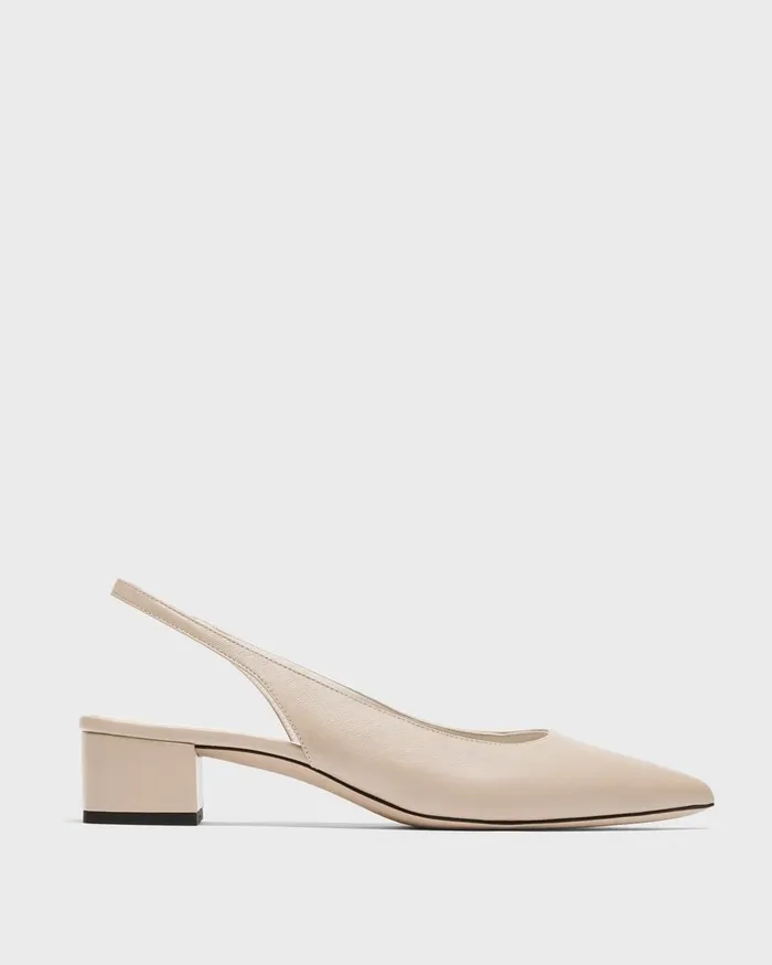 Theory Shoes Slingback Pump In Leather Light Nude 8211 Women