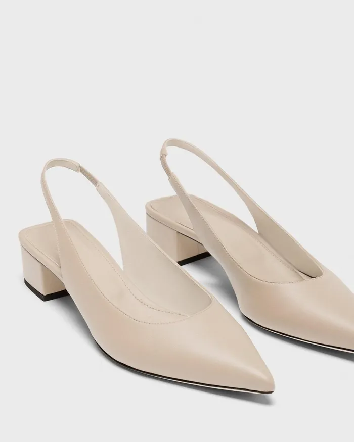 Theory Shoes Slingback Pump In Leather Light Nude 8211 Women