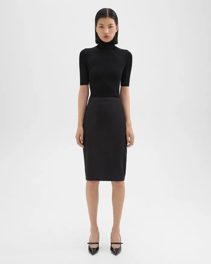 Theory Skirts Slim Pencil Skirt In Stretch Wool Black 8211 Women