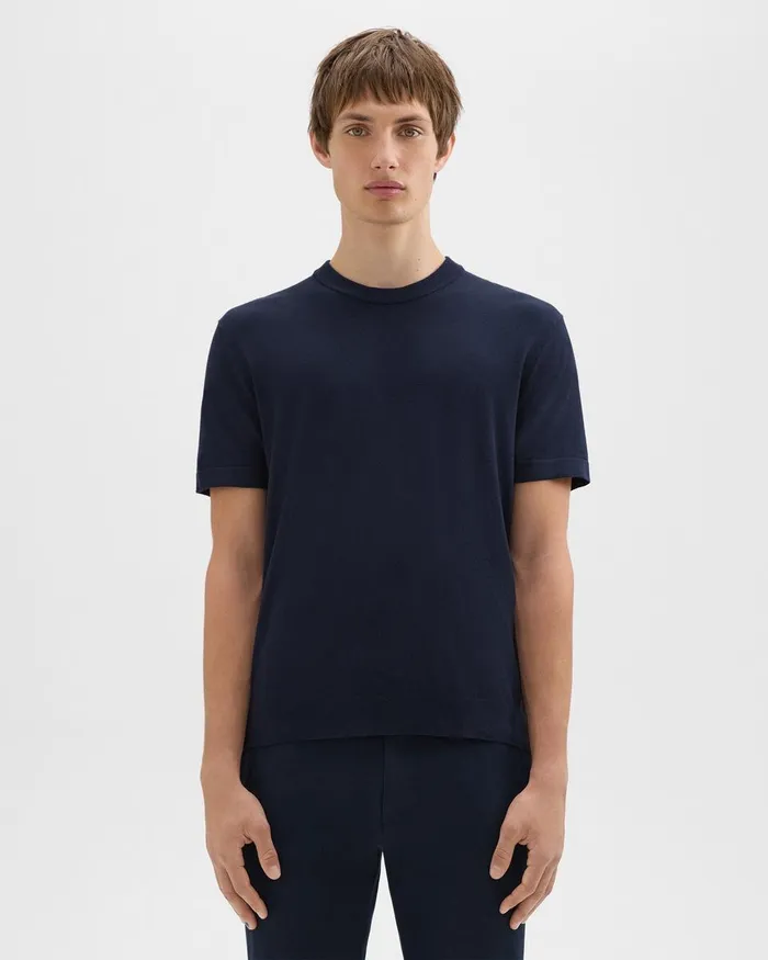 Theory Sweaters Cardigans Sarior ShortSleeve Sweater In Light Bilen Baltic 8211 Men