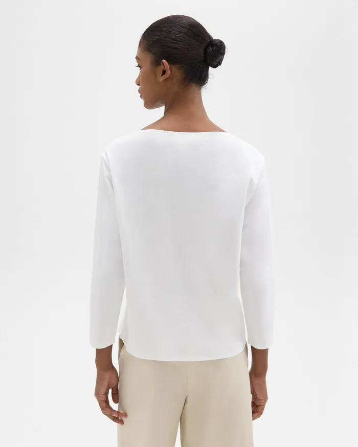 Theory TShirts Boat Neck Tee In Cotton Jersey White 8211 Women