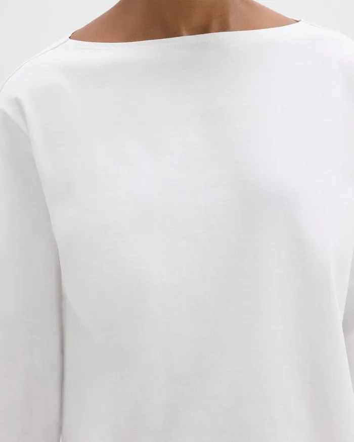 Theory TShirts Boat Neck Tee In Cotton Jersey White 8211 Women