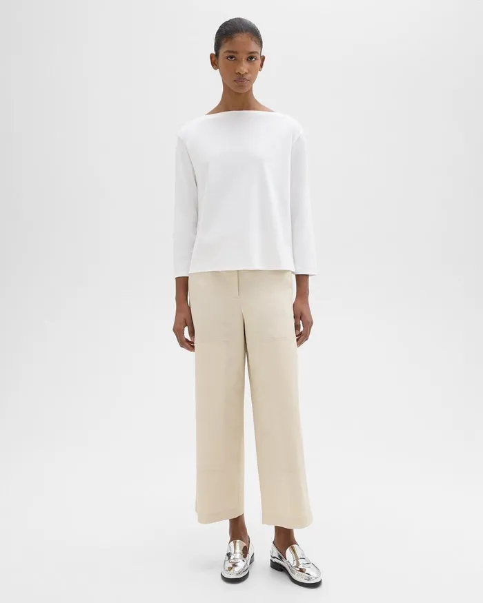 Theory TShirts Boat Neck Tee In Cotton Jersey White 8211 Women