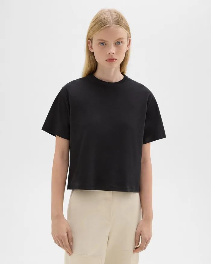 Theory TShirts Boxy Tee In Cotton Jersey Black 8211 Women
