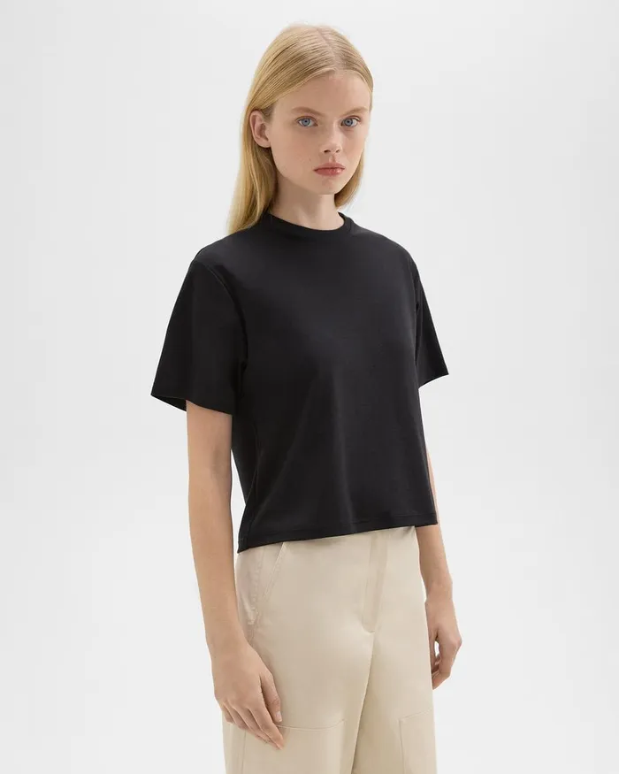 Theory TShirts Boxy Tee In Cotton Jersey Black 8211 Women